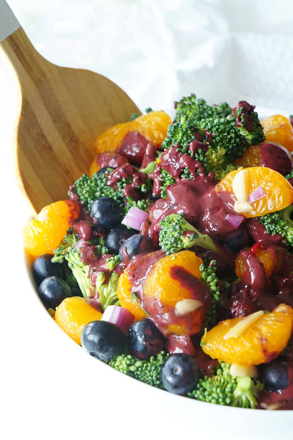 Blueberry Mandarin Broccoli Salad by Haute & Healthy Living