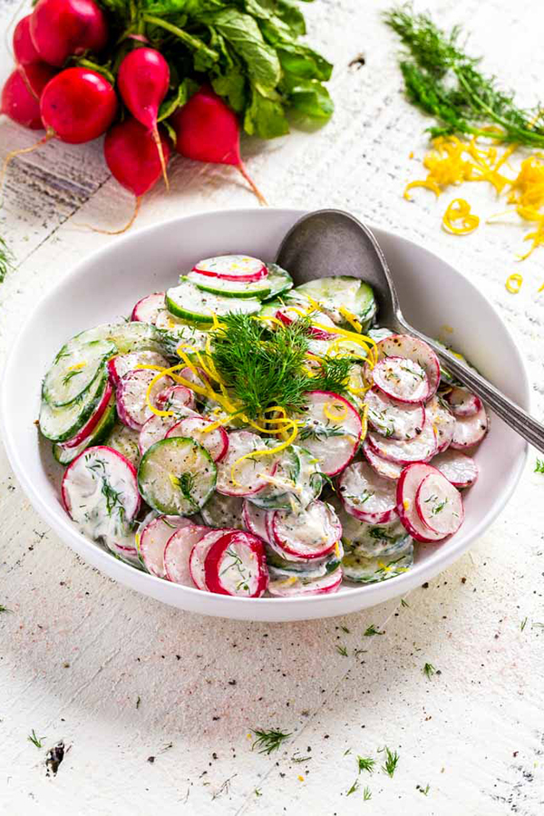 Cucumber Radish Salad by Confetti & Bliss