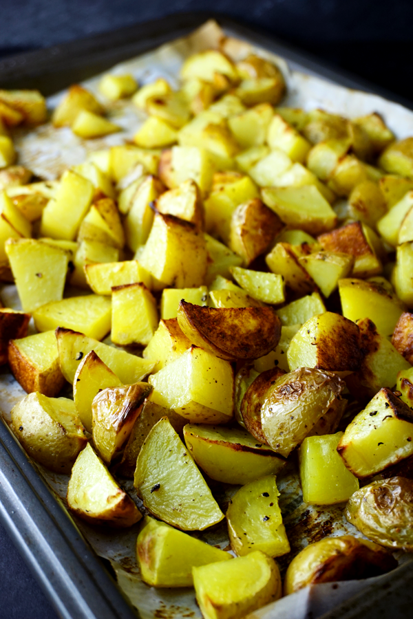 Oven Roasted Potatoes on a Baking Sheet