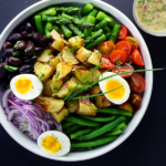 Spring Vegetable Nicoise Potato Salad with Chives and Lemon Herb Vinaigrette