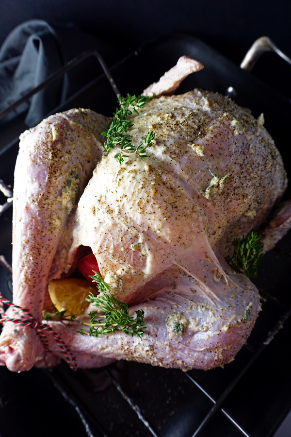 rub mayo and butter on turkey before roasting