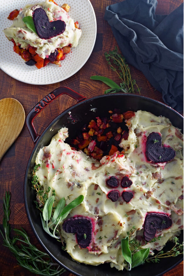 Vegan Shepherd's Pie with Roasted Root Vegetables Frydae